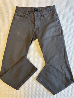 H&M Men's Size 30x30 Charcoal Straight 5 Pocket Button Front Jeans Pants